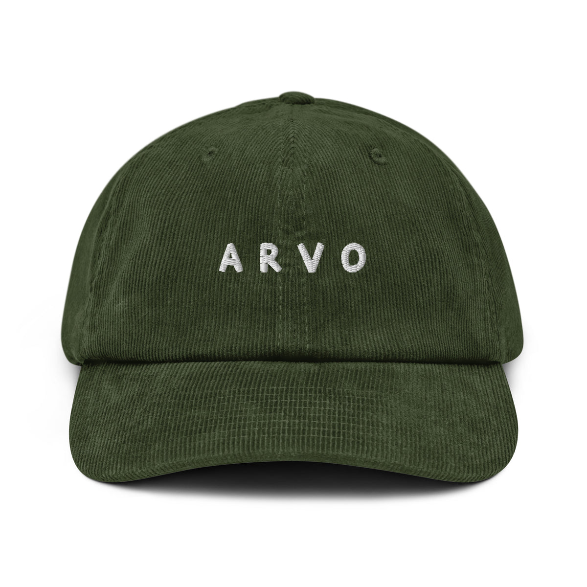 ARVO Classic Corduroy Hat in Dark Olive – front view