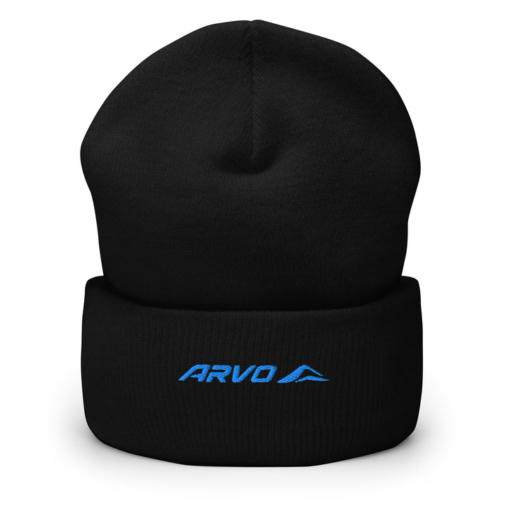 ARVO Classic Cuffed Beanie in Black – front view