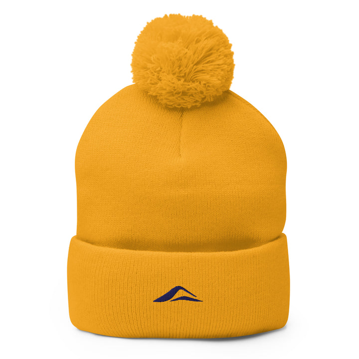 ARVO Pom-Pom Beanie in Gold – front view